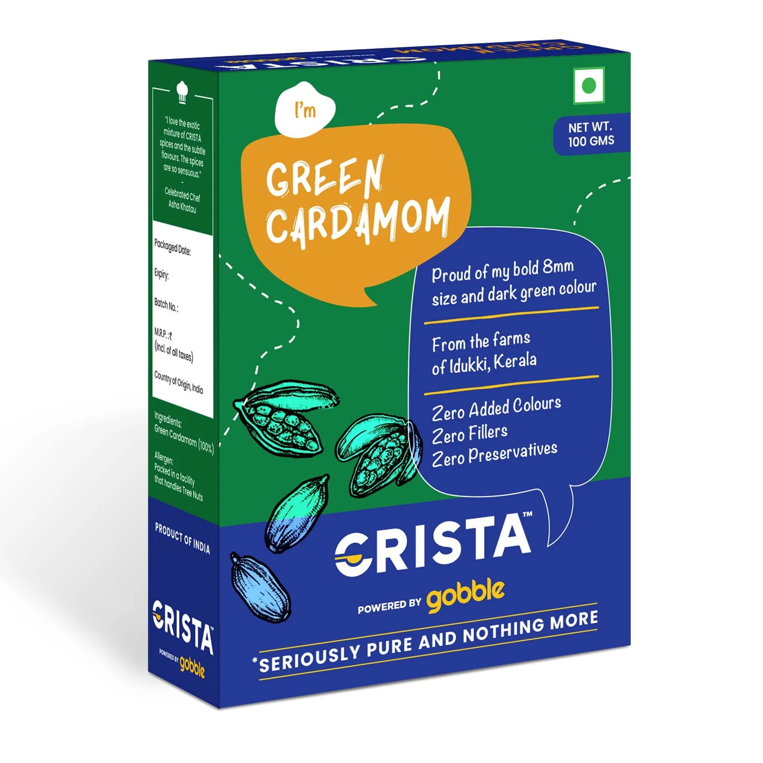 Crista Whole Green Cardamom, 100 g-1.webp